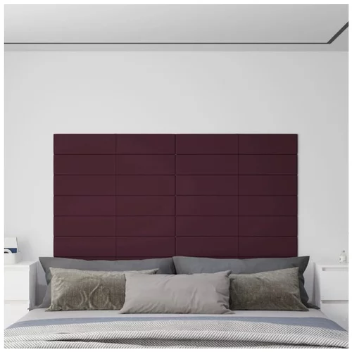  Stenski paneli 12 kosov vijolični 90x15 cm blago 1,62 m²