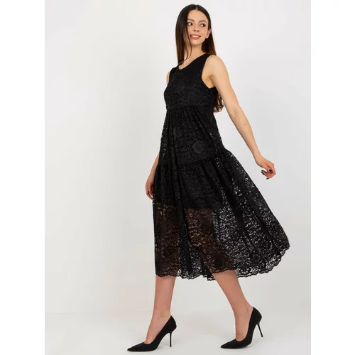 Fashion Hunters Black lace dress with ruffle OCH BELLA
