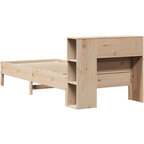 VidaXL Krevet s regalom za knjige bez madraca 75x190 cm borovina Slike