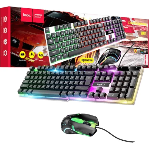 hoco. Tipkovnica+miš, gaming set, RGB osvjetljenje, USB – GM11