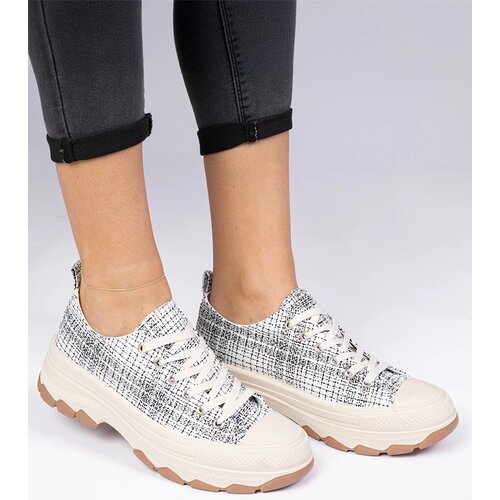Gemre White-gray sneakers on a thick sole Salsana Slike