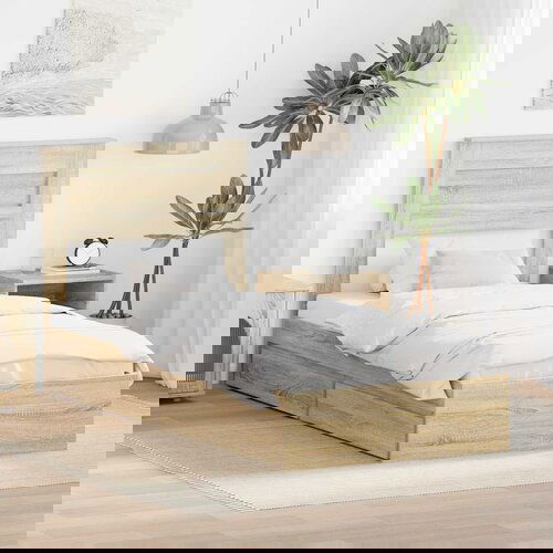 VidaXL Krevetna konstrukcija s ladicama Sonoma hrast 90 x 190 cm Slike