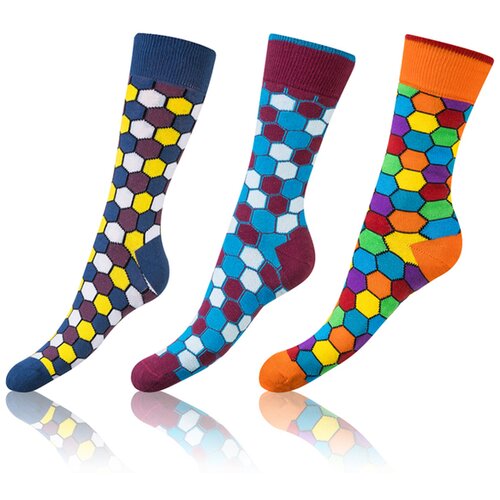 Bellinda CRAZY SOCKS 3x - Funny crazy socks 3 pairs - yellow - blue - green Slike