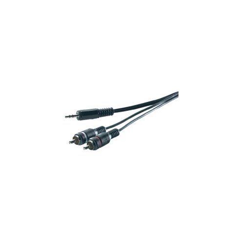 SpeaKa Professional SP-1300904 cinch / klinker avdio priključni kabel [2x mo&amp;scaron;ki cinch konektor - 1x 3\,5 mm banana mo&amp;scaron;ki konektor] 5.00 m siva, (20431622) Slike