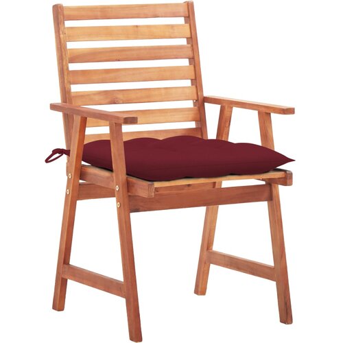 Maison Chic Vrtni jedilni stoli - Stol za vrt 3 kosi z blazinami trden akacijev les JS335, (21878676) Slike