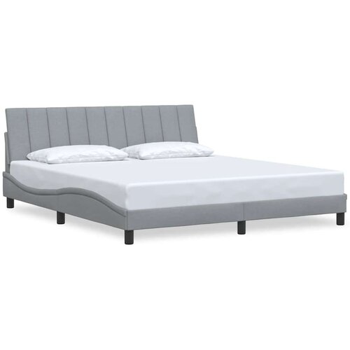 VidaXL okvir kreveta bez madraca svjetlosivi 180x200 cm od tkanine Slike