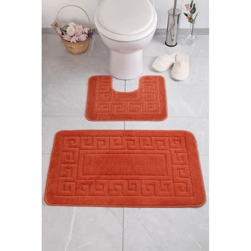 Foutastic Narančaste WC kupaonske prostirke u setu od 2 kom Ethnic -