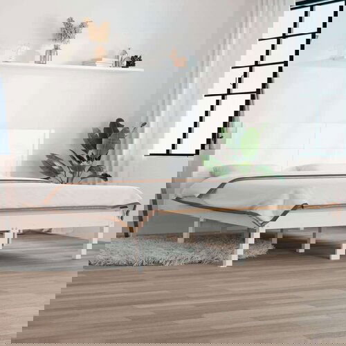  Posteljni okvir bel iz trdne borovine 140x200 cm, (20644623) Slike