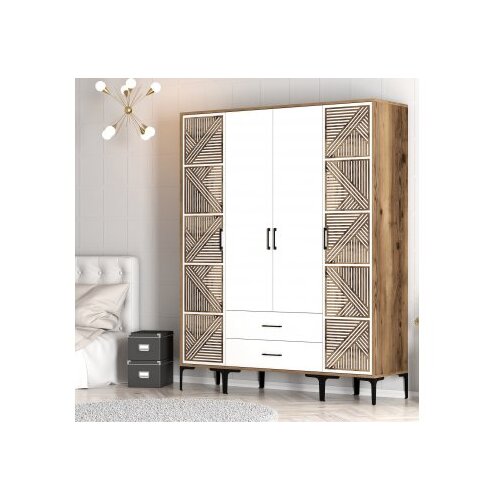 Hanah home garderober kumsal ptp walnut white Slike