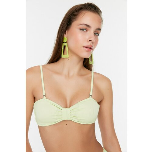 Trendyol Mint Textured Strapless Bikini Top Slike