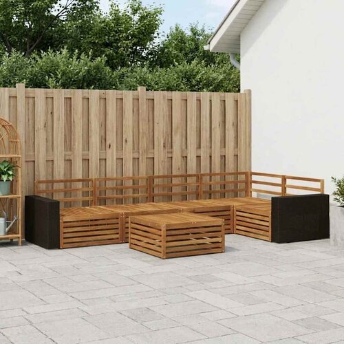  Set vanjskih sofa 6 kom. Prirodna Čvrsto drvo akacije Cijene