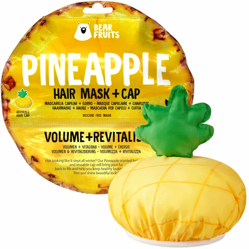 Bear Fruits pineapple maska za detox i revitalizaciju kose + kapa za kosu, 20 ml
