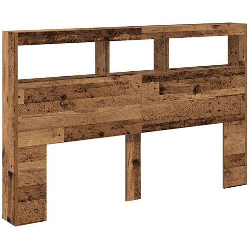  Ormarić za uzglavlje s LED svjetlima staro drvo 160x17x102 cm Slike