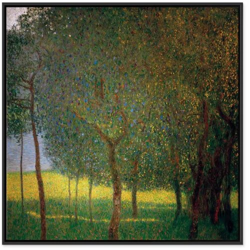  Slika - Gustav Klimt &amp;ndash; Fruit trees on Attersee 60x60 U crnom drvenom okviru Slike