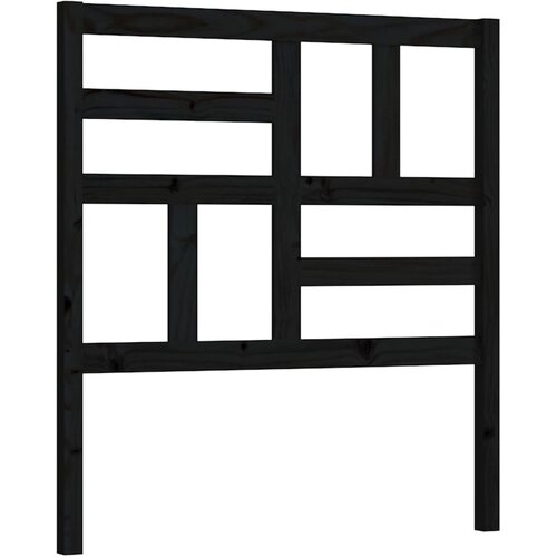  Uzglavlje za krevet crno 81 x 4 x 104 cm od masivne borovine Slike