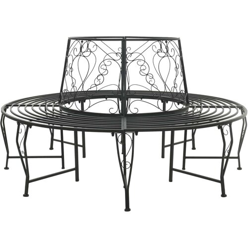  Klupa pod drvetom 8-Broj sjedala Ø 160 x 89 cm Čelik Crna Cene