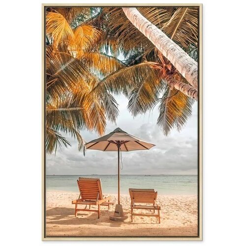  Slika - Palm Umbrella (1 Part) Vertical 40x60 U prirodnom drvenom okviru Cijene