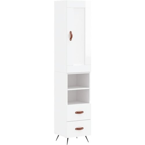 Maison Chic Visoka omara - Komoda - Predalnik visok sijaj bela 34,5x34x180 cm inženirski les, (21720080) Slike