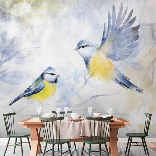  Foto tapeta - Watercolor Tit - First Variant 150x105 Vodootporna Cene