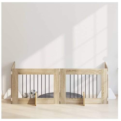 vidaXL Preklopna vrata za pse s postoljem 4 kom. Hrast sonoma 321 cm - Hrast sonoma 80 x 60 cm 4 Cijene