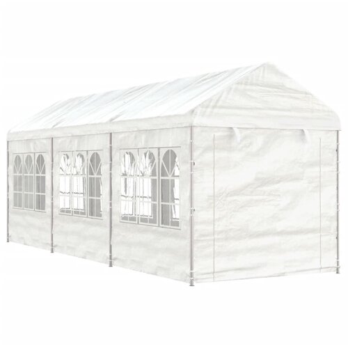 vidaXL Paviljon s streho bel 6,69x2,28x2,69 m polietilen Cene