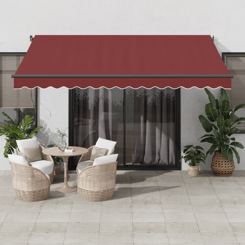 vidaXL Tenda na ručno uvlačenje bordo 400 x 350 cm Cijene