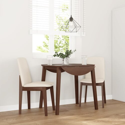 vidaXL Jedilni stoli z blazinami 2 kosa Brown Solid Wood Rubber Cene