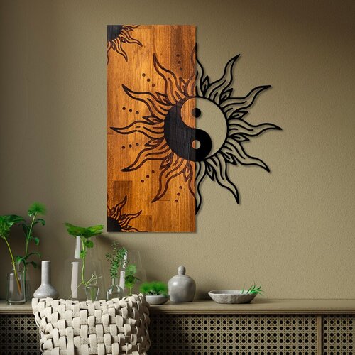 Atelier Del Sofa zidna dekoracija Yin Yang, 50x58x3 cm, Smeđe boje Slike