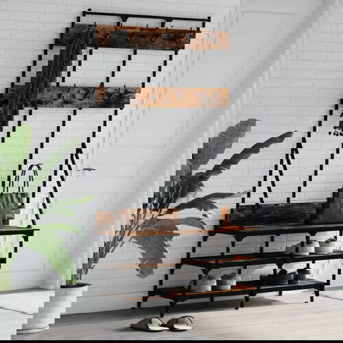 VidaXL Stalak za odjeću i cipele boja hrasta 100x40x184 cm Slike