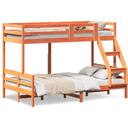 vidaXL Krevet na kat 90x200/120x200 cm masivna borovina voštano smeđi Cene