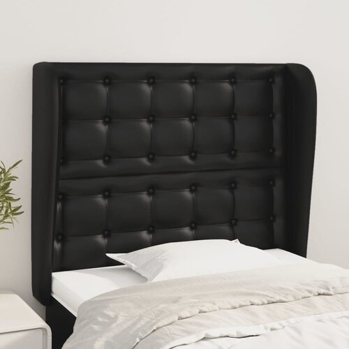 Uzglavlje s u&scaron;ima crno 93x23x118/128 cm od umjetne kože Cijene
