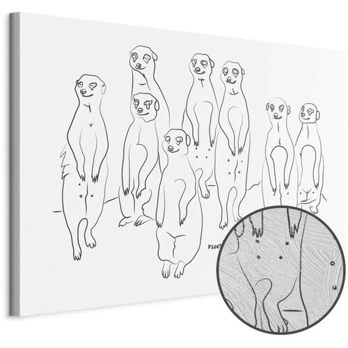  Slika - Animal Patrol (1-part) - Meerkats on Black and White Background 60x40 Premium Print Cene