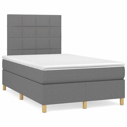  box spring s madracem LED tamnosivi 120 x 190 cm tkanina Slike