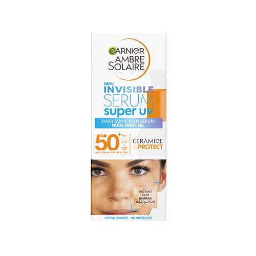 Garnier Ambre Solaire serum za obraz z za&amp;scaron;čitnim faktorjem SPF50 - Invisible Super UV Serum SPF50 Slike