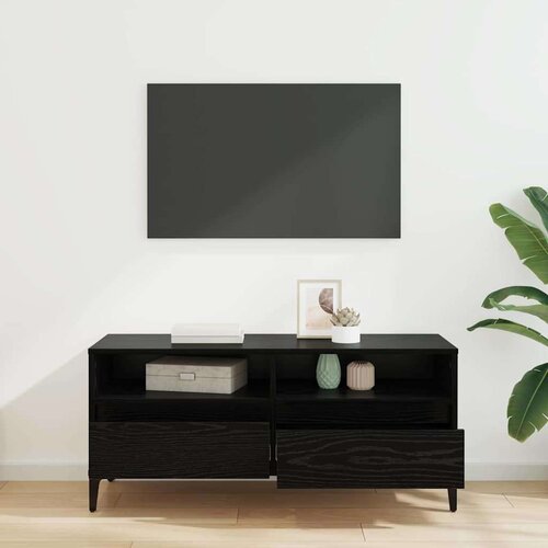  ormar Crni hrast 100 x 34 5 x 44 5 cm Obrađeno drvo i čelik Slike