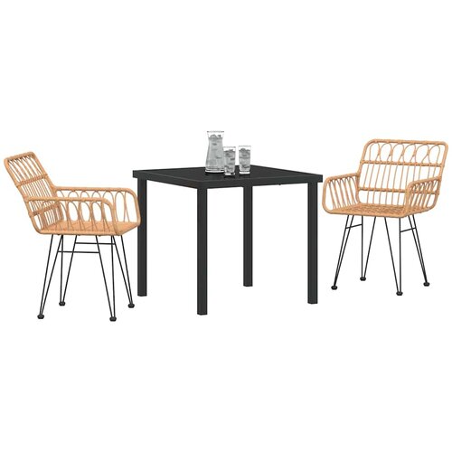  Vrtni set za objed 3 pcs Smeđa Čelik s prahom premazan Slike