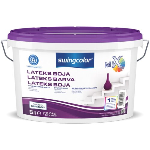 SWINGCOLOR Lateks barva, svilnat sijaj (osnovna, 5 l, 35 - 40 m2) Cene