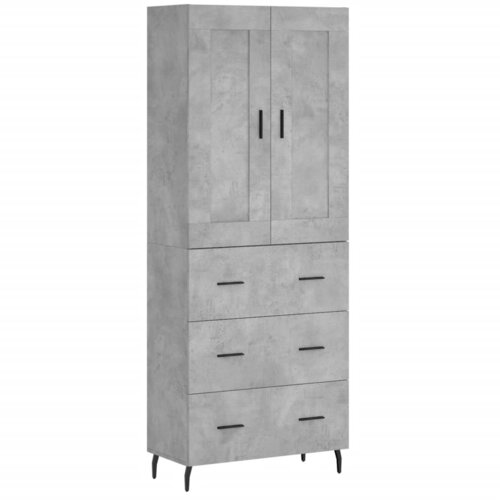 Maison Chic Visoka Komoda - Predalnik betonsko siva 69,5x34x180 cm inženirski les, (21720169) Cene