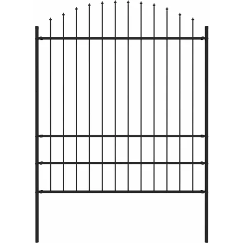 ograda s ukrasnim kopljima (1,75 - 2) x 1,7 m čelična crna