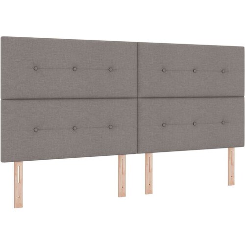  Smeđe-sivi krevet 200x200 cm od tkanine Slike