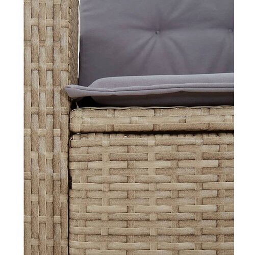 3-dijelni vrtni blagovaonski set od poliratana s jastucima bež 80 cm table length Slike