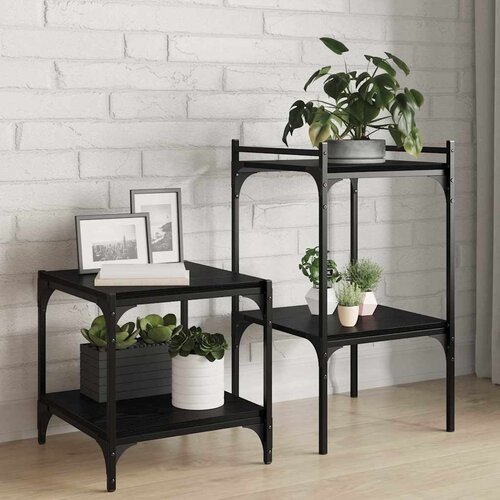 Police za knjige 4 pcs Crna 40 x 40 x 1,5 cm Konstruirano drvo Cijene