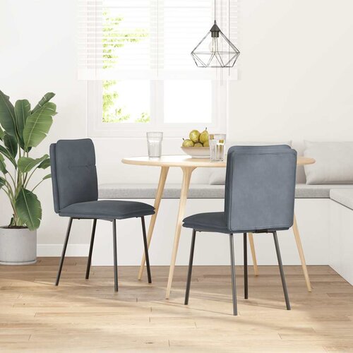 Maison Chic Jedilni stoli - Vzorci stoli 2 kosa temno siv žamet A532, (22032138) Slike