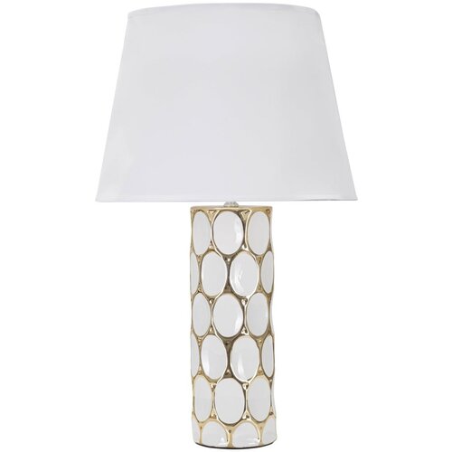Mauro Ferretti Bijela/u zlatnoj boji stolna lampa keramička s tekstilnim sjenilom (visina 56 cm) Glam Carv – Cijene