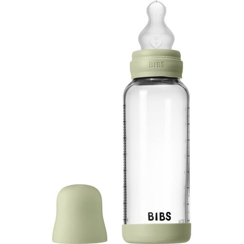 Bibs Baby Glass Bottle Silicone bočica protiv kolika sa silikonskim usnikom Sage 240 ml Slike
