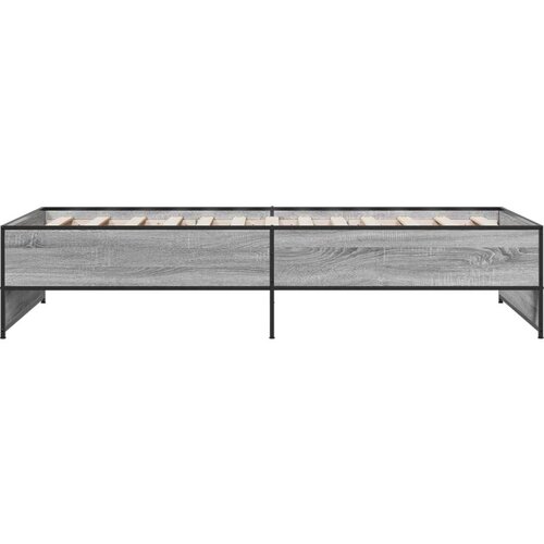 VidaXL Okvir kreveta boja hrasta 90 x 190 cm konstruirano drvo i metal Slike