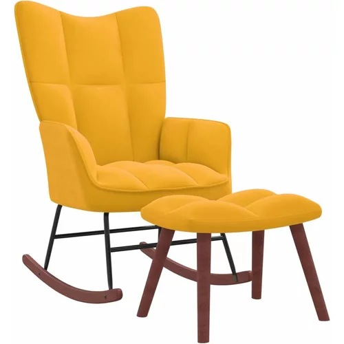  Gugalni stol s stolčkom gorčično rumen žamet, (20804258)