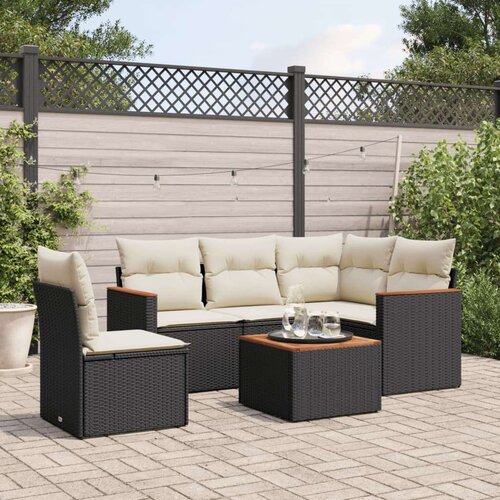  6-dijelni set vrtnih sofa s jastucima crni od poliratana Cijene