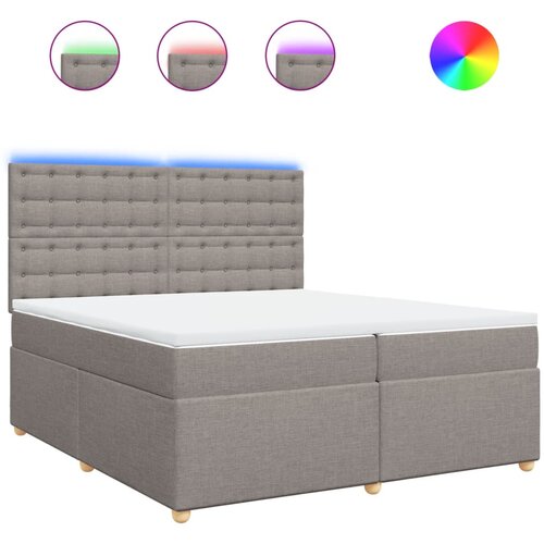 VidaXL Box spring postelja z vzmetnico taupe 200x200 cm blago, (21305931) Slike