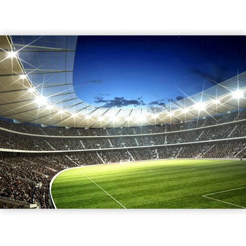  Foto tapeta - Football pitch - illuminated stadium with crowded stands 100x70 Standard Slike